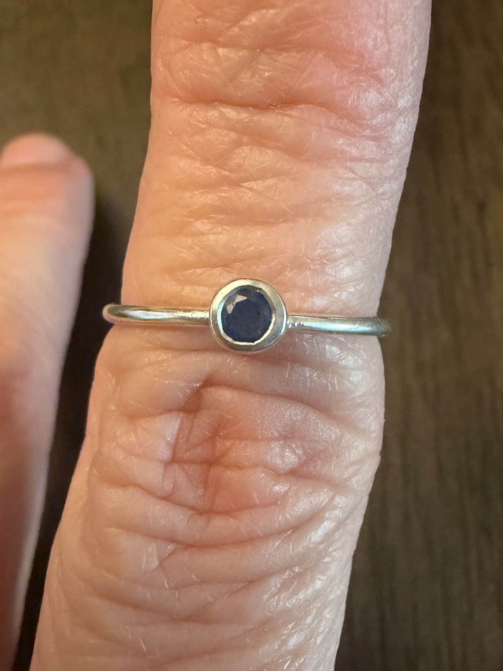 Silpada September Birthstone Sapphire Sterling Silver Stacking Ring Size 7